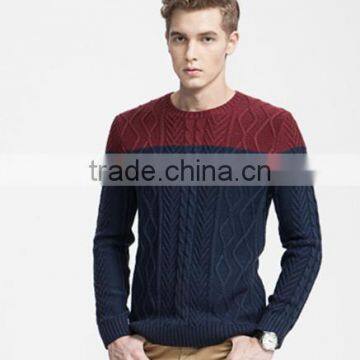 2015 cashmere knitting cable knitwear mens pullovers