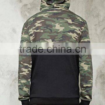 Slim Fit Hoodie Man Quality Tracksuit Top With Camo Splice photo-2