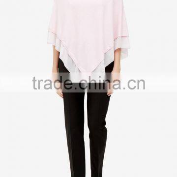 Pure Cashmere Knitted Girls Poncho Sweater With Silk Fringe photo-2