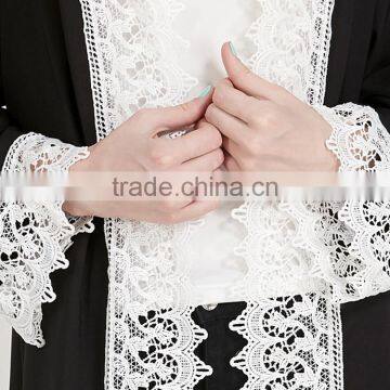 New Model Abaya in Dubai 2017 Wholesale Lace Cotton Liene Robes Musulmane Turkey Hijab Abaya Muslim Cardigan Moroccan Kaftan photo-4