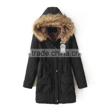 Womens Hooded Warm Winter Coats Faux Fur Lined Parkas Black Pink Green Blue Red photo-2