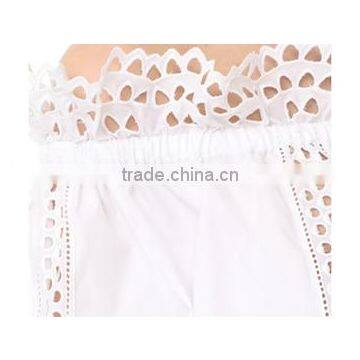 2017 OEM Semi-sheer Loose Off-shoulder Neckline London Lace Blouse photo-5