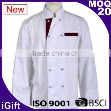 WRAP audited factories restaurant staff uniforms fitted executive chef coats for men