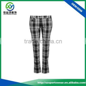 100%Polyester Plaid Women Casual Trouser , Slim Fit Sublimation Golf Pant