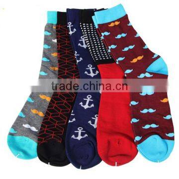 5 pairs a pack Hot selling Men rich cotton dress socks man funny sock men crew socks men casual