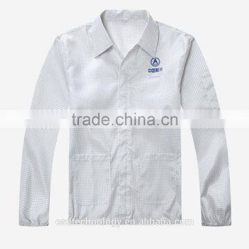 5mm Grid Low Particle Emission ESD Cleanroom Garment