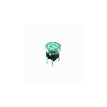 7.5mm built type-round cap illuminated tact switches with laser engraved power symbol