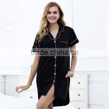 Latest promotion price fashion elegant buttoned sexy women sleeping dress