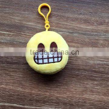 New Design Cheap Cute Different Emotion Stuffed Plush Emoji Keychain