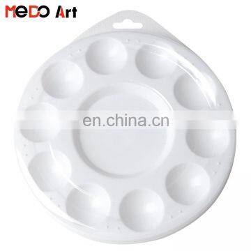 11 Well Round Plastic Palette with Clear Cover