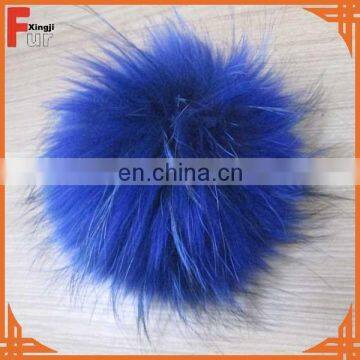 raccoon fur pom poms ball