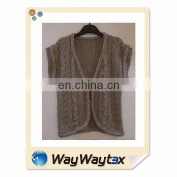 Alpaca Wool Fabric Women Casual Knitted Cardigan Sweater Made in China