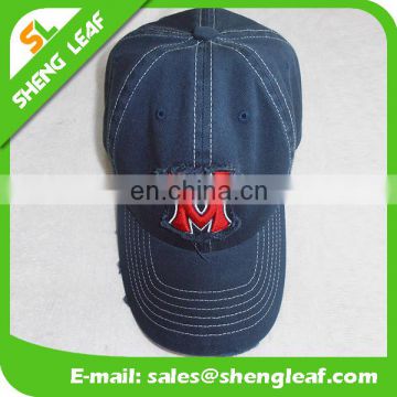 wholesale/custom 100%cotton embroidery 6 panel plain baseball cap