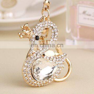 HOT SALE SHINING GIRL GIFT CRYSTAL DIAMOND SWAN KEY CHAIN