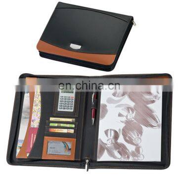 new European portable PU leather planner notebook set with mini calculator and cards/pen holder NOTEBO908-6