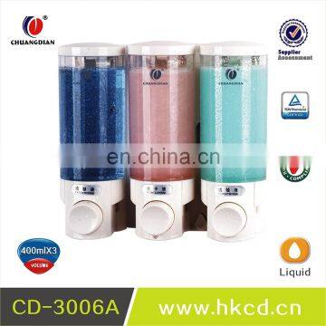 Three Chamber Dispenser Using For Sanitizer, Shampoo, Shower Gel CD-3006B