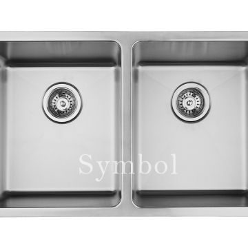 Micro Corner Double Bowl Stainless Steel Drawn Sink