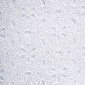 100% Guipure Cotton Fabric Swiss Voile Lace Embroidered photo-3