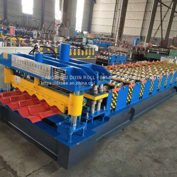 DIXIN Automatic High Speed Guide Post Cutting Glazed Tile Roof Sheet Tile Making Roll Forming Machine Price photo-3