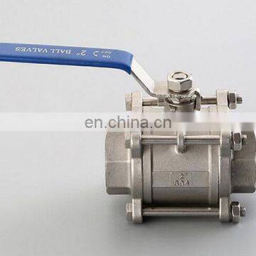 High quality Type three stainless steel switch ball valve 2 inch BSP female thread DN50 SS304 316 201 2 way water ball valve