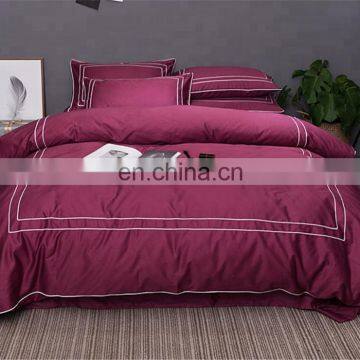 Home Hotel Luxury High Quality 5 Star Bed Sheet Bedding Set Cotton Costom Color Ruby Bed Set photo-3