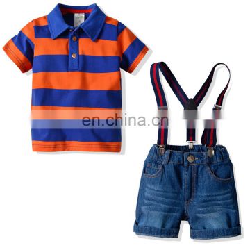 2020 summer hot sell children clothing Boys' short sleeve t-shirt + short 2 piece suit boy set