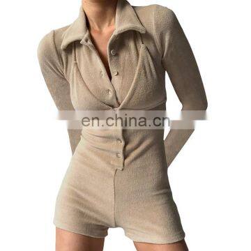 LAITE J2034 New Arrivals Single Button One Piece Jumpsuit Women 2020 Bodycon Jumpsuit photo-2