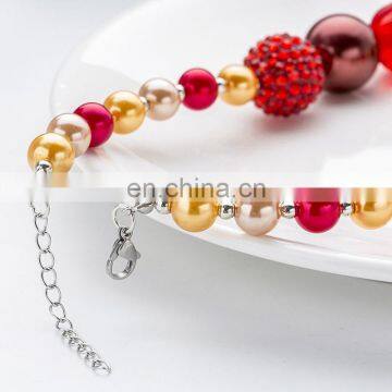 Baby Girl Necklace Bracelet Set Candy Red Kids Beauty Bubble Beads Charms Necklace Holiday Gift photo-5