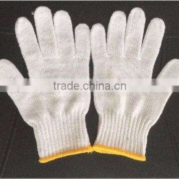 bleached white cotton gloves, 70% cotton