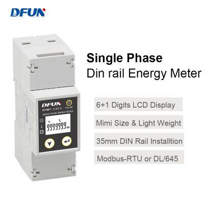 DFUN DFPM91 Din-rail Smart 5(63)A Digital Meter Single Phase Electricity Energy Meter photo-3