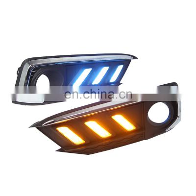 Hot sale 3 color car LED flowing lamp  DRL Daytime Running Light with turn signal Daylight for honda civic 2020