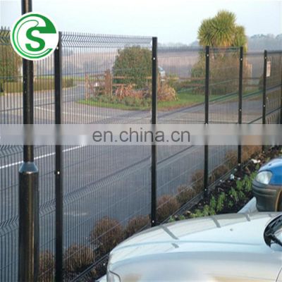 Traffic road plastic coated airport wire mesh fence with top wire