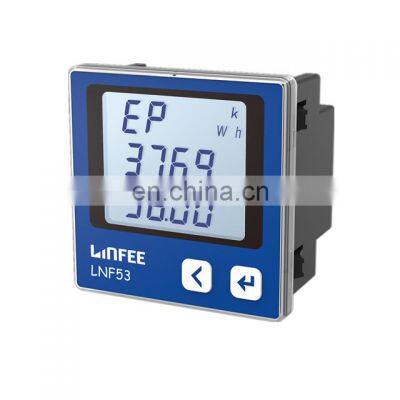 LNF53 72*72 LCD display 3 phase multi-functional panel mounted energy meter