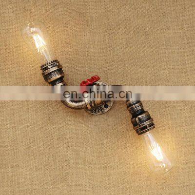 Hot Sell Water Pipe Design Wall Lamp E27 Two Heads Bulb Wall Light