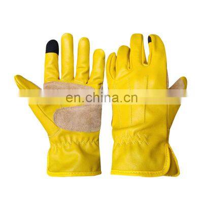 Leather gloves outdoor mountaineering full protection touch screen non-slip sports gloves