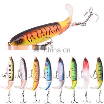 10cm 13g 8 colors 3D Bionic eyes Saltwater Fish Baits with Treble Hooks  Floating Popper Bait Fishing