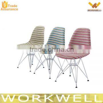 WorkWell Multicolor Chair Fabric Dining Room Furniture Chrome Legs Chair Kw-P36