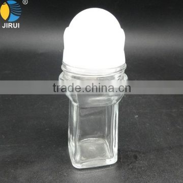 50ml Rectangular Clear Roll on Glass Bottle