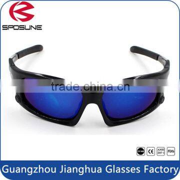 Custom promotional color logo polarzied sport revo sunglasses with anti skid rubber