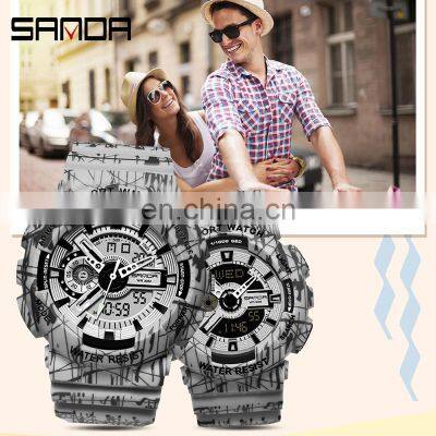 Sanda 799G 292L New Young Digital Wrist Watches for Girls Boys LED Water Resistant Luminous Sport Functional Sanda Watches photo-2