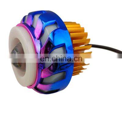 Rounded Motorcycle Color Headlamp Built-In LED Headlights With Breath Function 12-80V Double Angle Eyes U14 photo-3