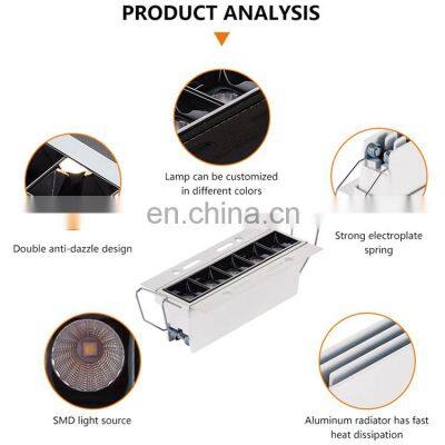 Interior Design Recessed Hall Hospital Office Building 20Watt LED Recessed Linear Downlight photo-3