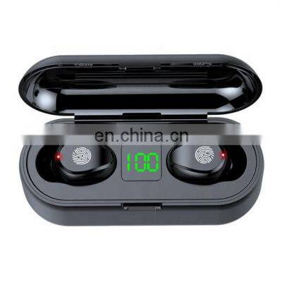 Wireless BT Earphone F9 LED Display Touch Switch Earbuds TWS with Power Bank Charging Box Noise Cancelling F9 TWS Headphones