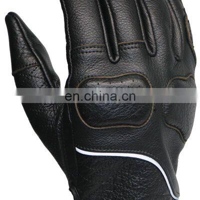 Men's Vintage Goatskin Leather Motorcycle Riding Gloves Gel Padded Hand Protective Safety Racing Glove Waterproof Bicycle Gloves photo-4