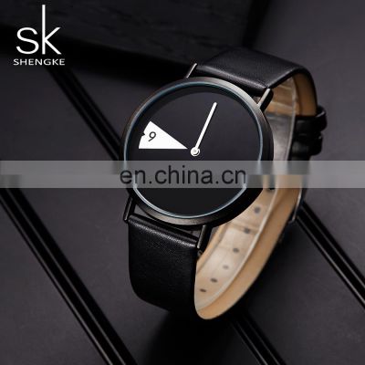 SHENGKE Creative Overside Dial Handwatchs Minimalist Quartz Watchs Business Style Wrist Watchs K0090L