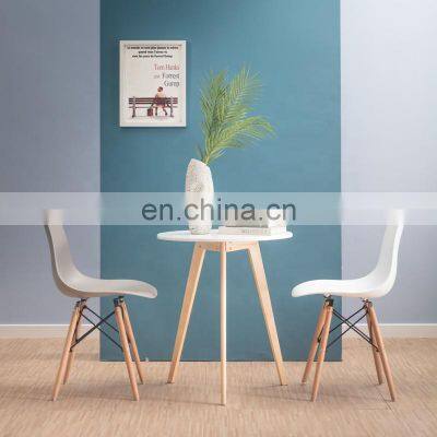 Wholesales Nordic Wooden Legs Plastic Chair Dining Chairs Leather Dining Room Chairs DC125 photo-2