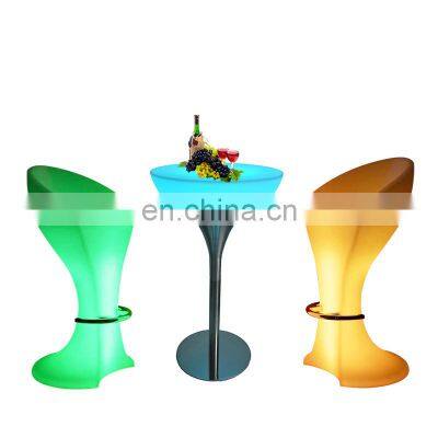 Luminous Outdoor Furniture Solar Lights Garden Furniture Tables and Chairs for Events LED Bar Tables