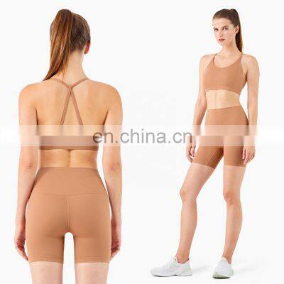 ECO Fashion Yoga Short Sets Compress Legging Out Wear Gym Sports Bra Suit