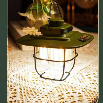 Retro Portable Horse Lantern Portable Tent Camping Light Multi Functional Charging Outdoor Camping LED Light Emergency Power Supply photo-2