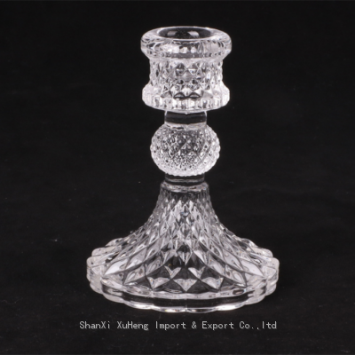 Rose Gold Crystal Decorative Candle Stand Centerpiece Clear Glass Candlestick Holder Red Taper Candle Holder